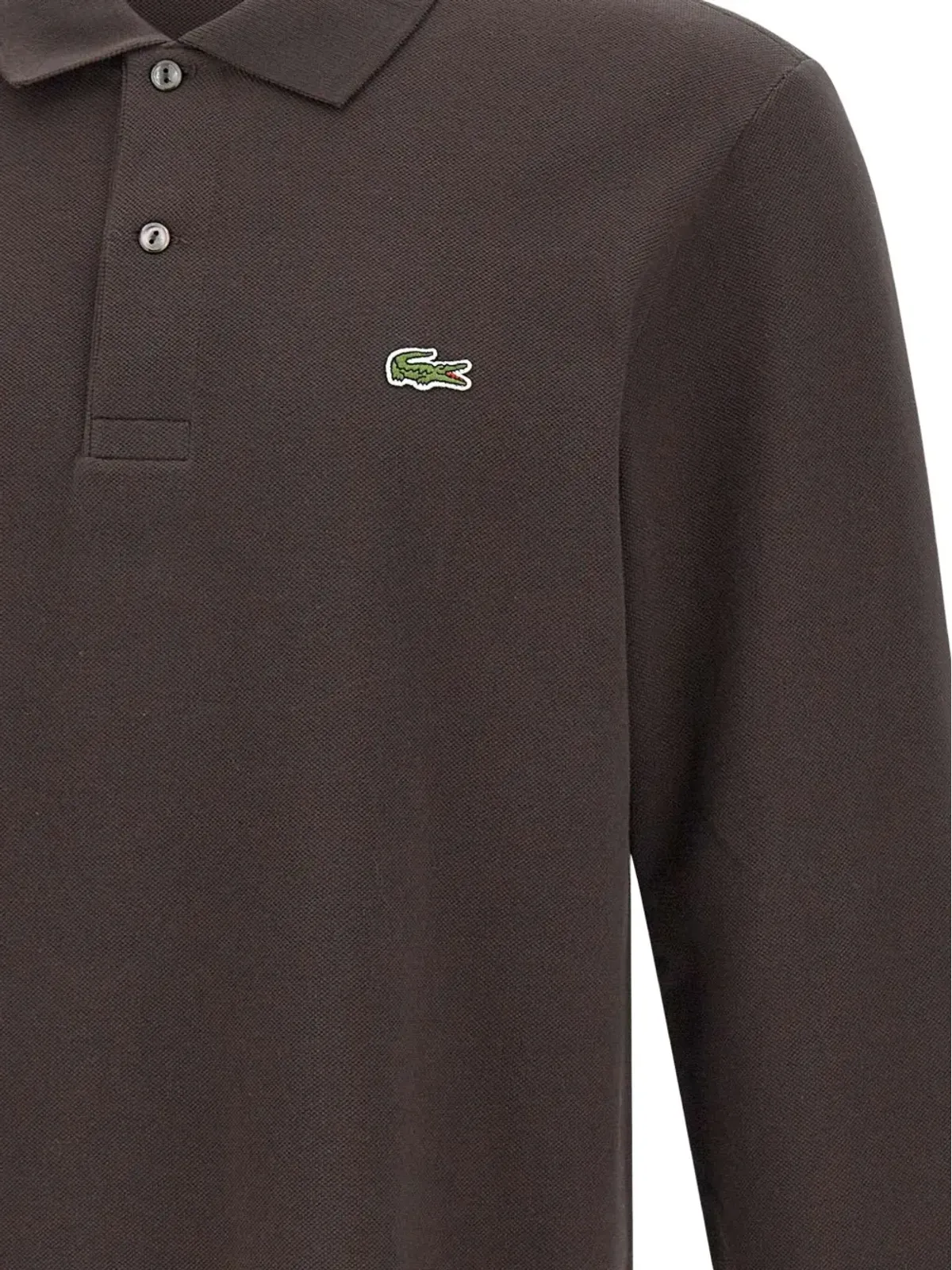 Lacoste 長袖リブカラー ポロシャツ - Brown - 画像5