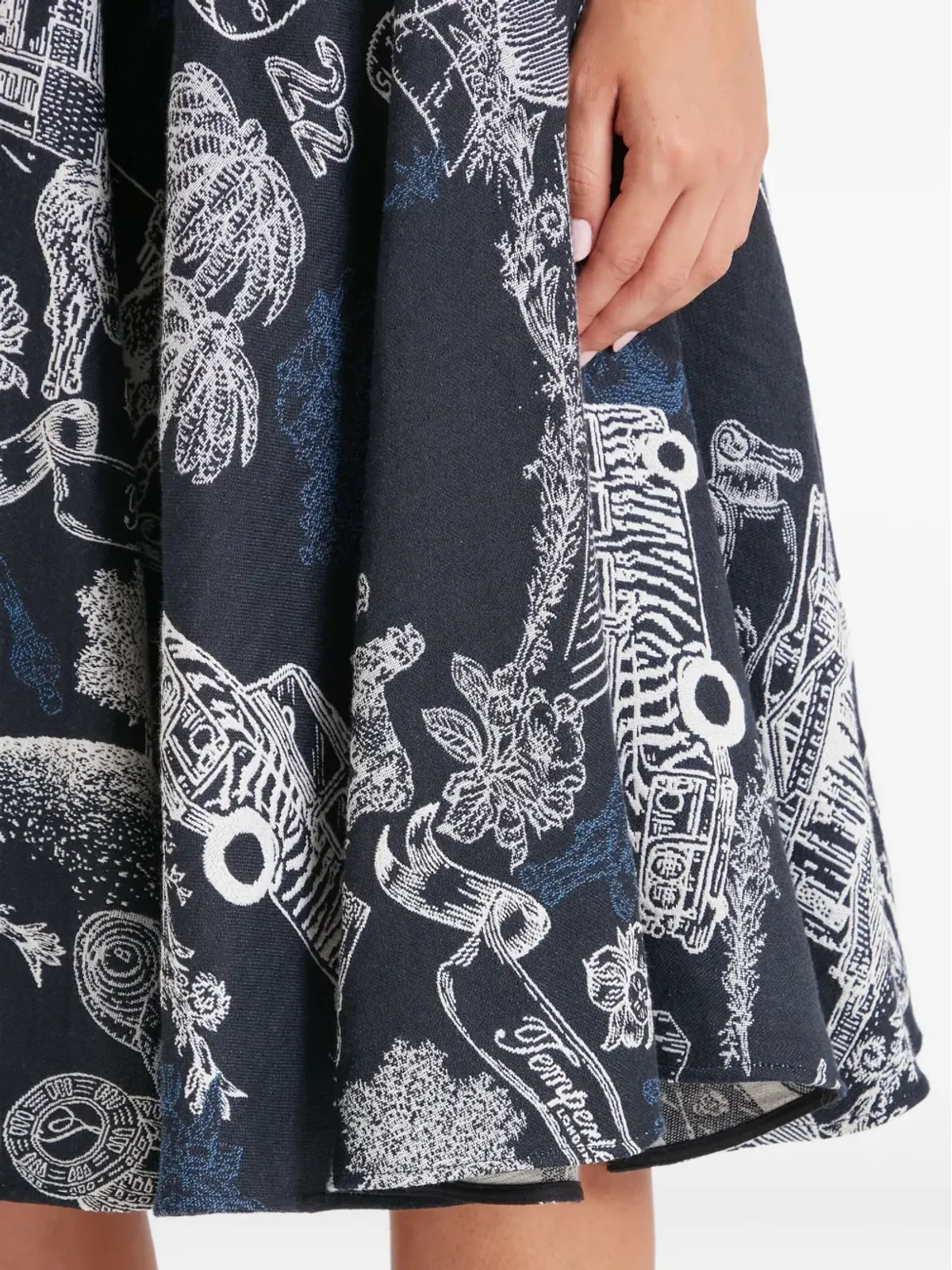 Temperley London イラスト入りAラインスカート - 画像5