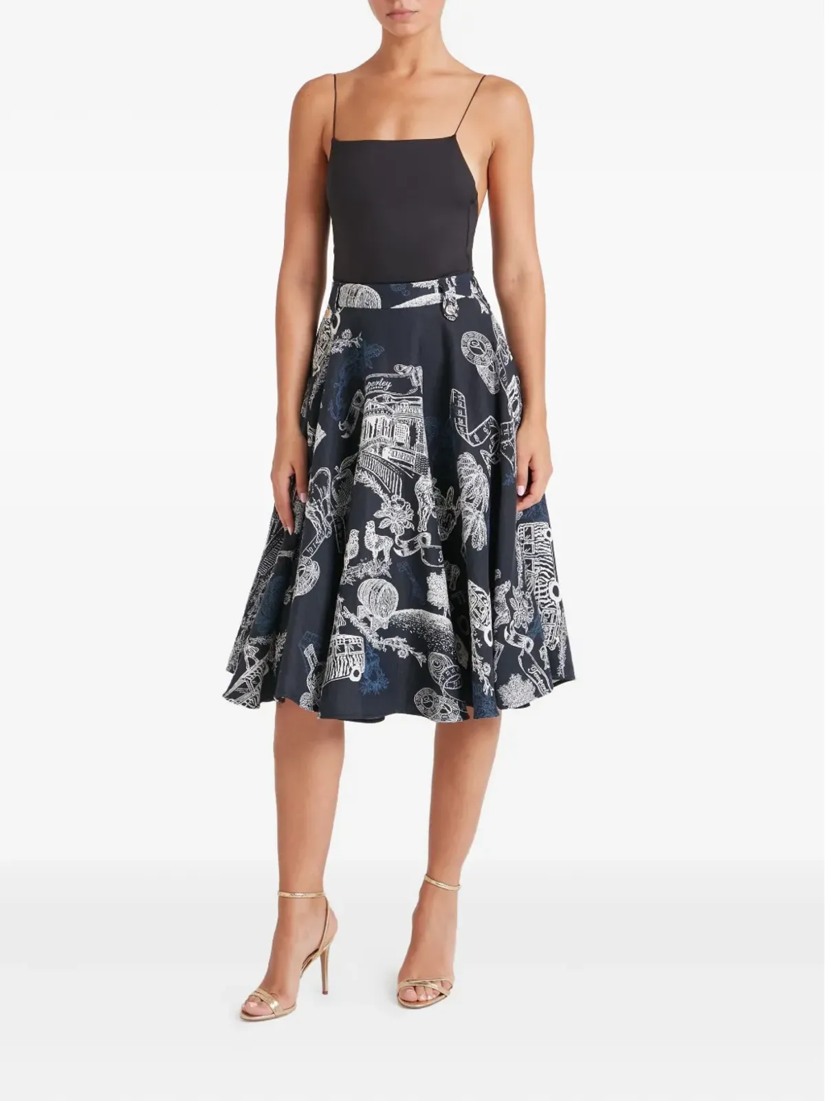 Temperley London イラスト入りAラインスカート - 画像2