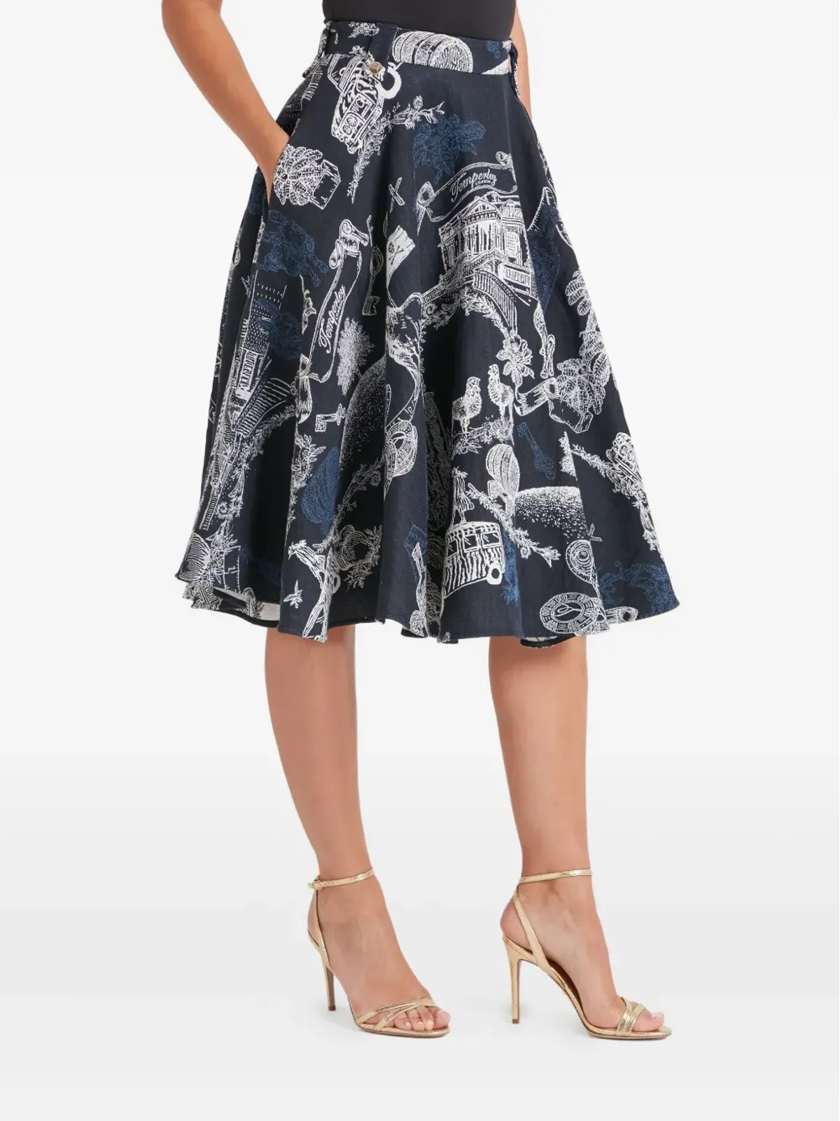 Temperley London イラスト入りAラインスカート - 画像3