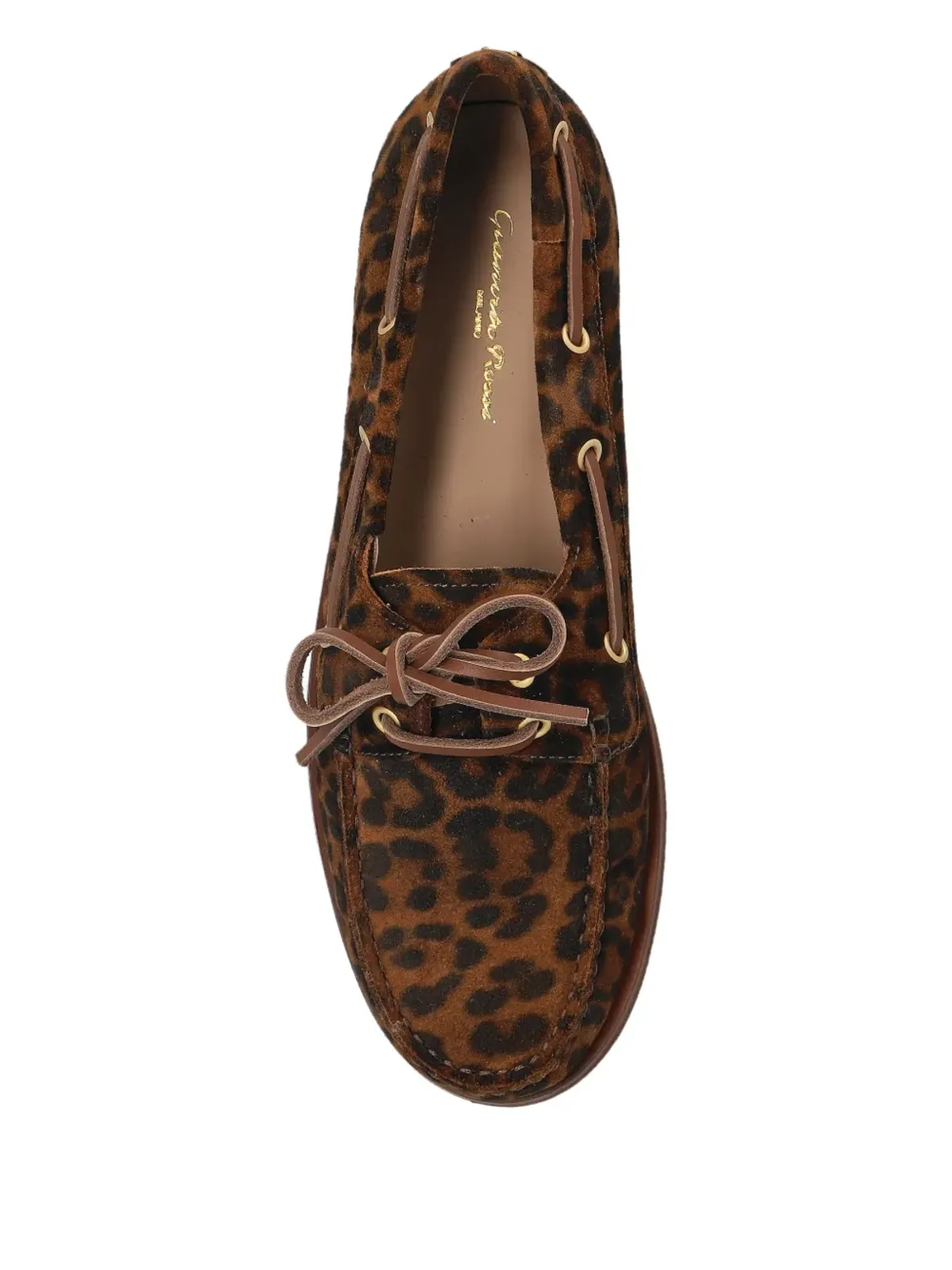 Gianvito Rossi Vandé レオパード柄 レースアップ ボートシューズ - ブラウン - 画像3