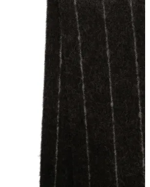 OUR LEGACY pinstriped fringe scarf - Brown - サムネイル2