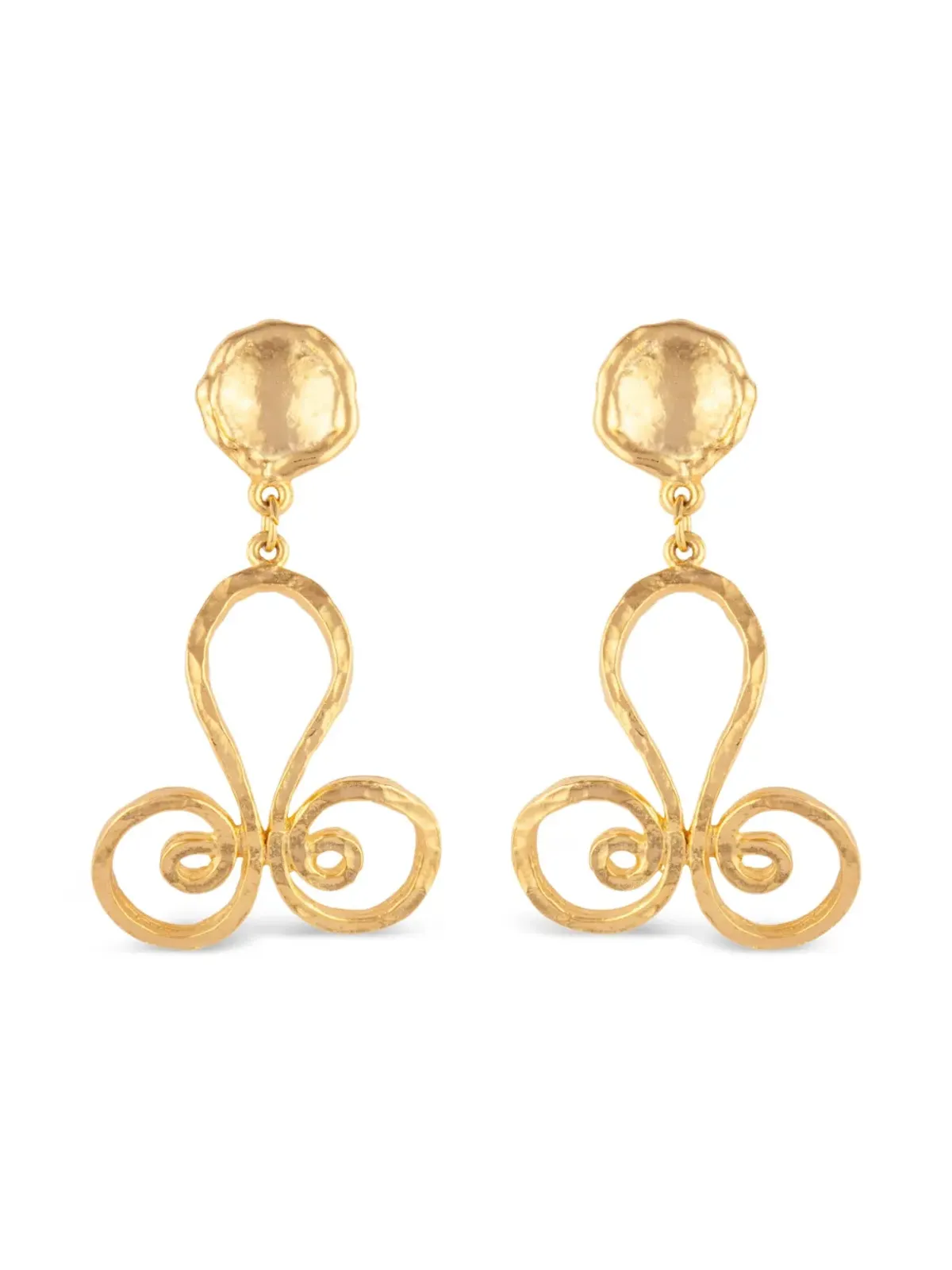 Susan Caplan Vintage 1990s swirl drop earrings - Gold - 画像1