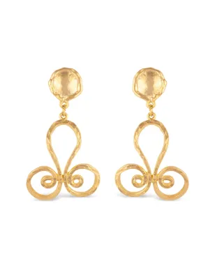 Susan Caplan Vintage 1990s swirl drop earrings - Gold - サムネイル1