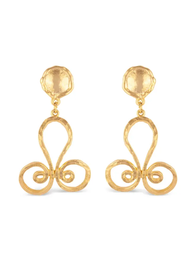 Susan Caplan Vintage Susan Caplan Vintage 1990s swirl drop earrings - Goldの商品画像