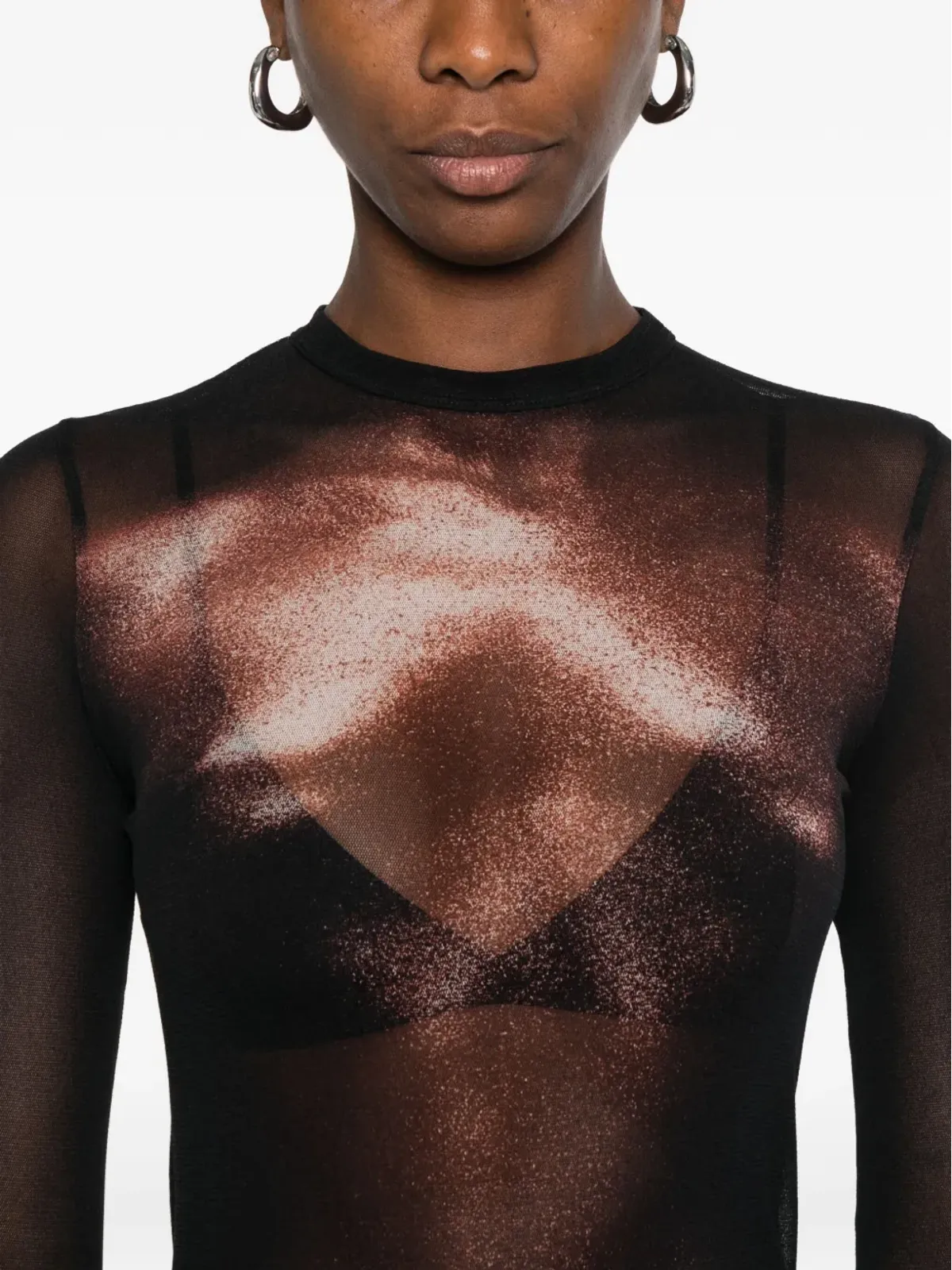 Jean Paul Gaultier ボディプリント メッシュトップ - 画像5