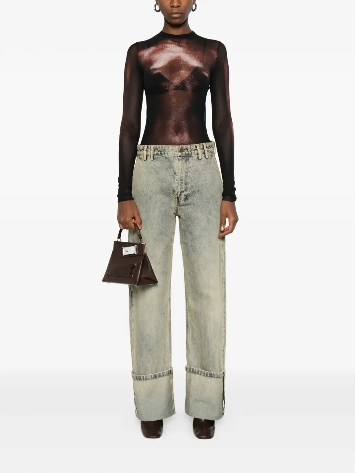 Jean Paul Gaultier ボディプリント メッシュトップ - 画像2
