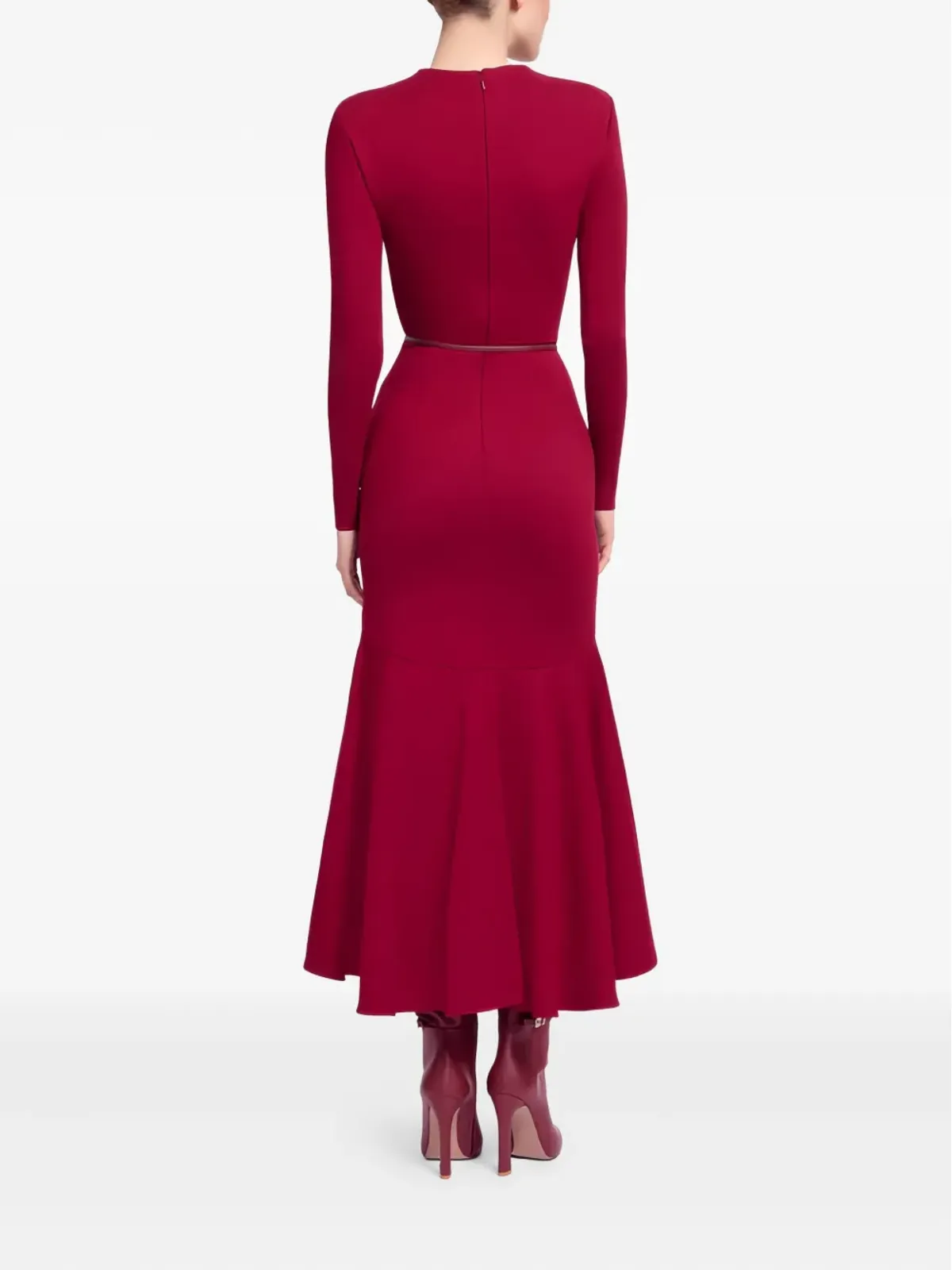 Elie Saab フリルベルト付きミディドレス - 画像3