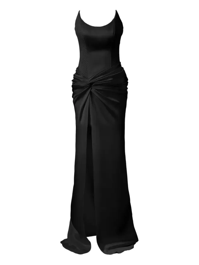MOOS STUDIO MOOS STUDIO Silent Black コルセット付きマキシドレスの商品画像