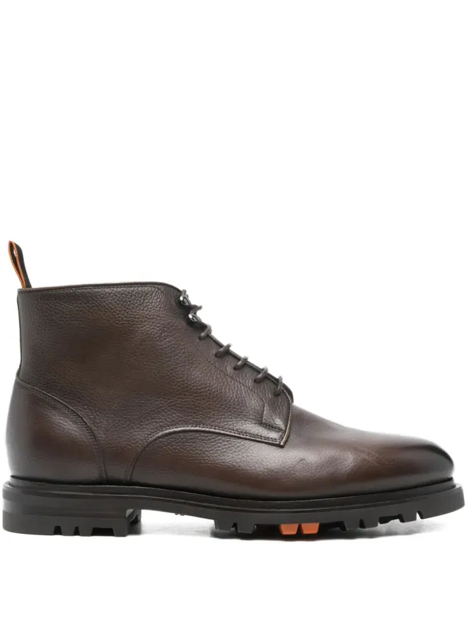 Santoni Santoni レースアップレザーブーツ - Brownの商品画像