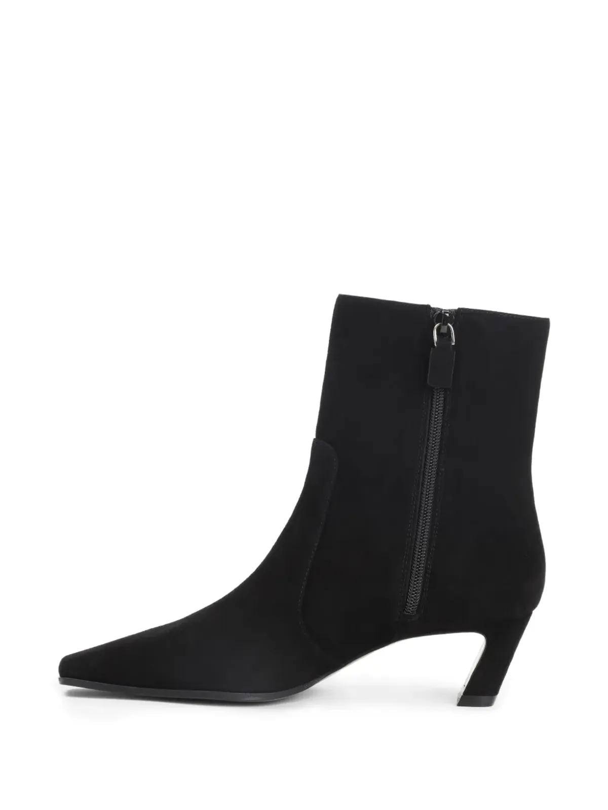 Stuart Weitzman 50mmスエードジップ付きブーツ - ブラック - 画像3
