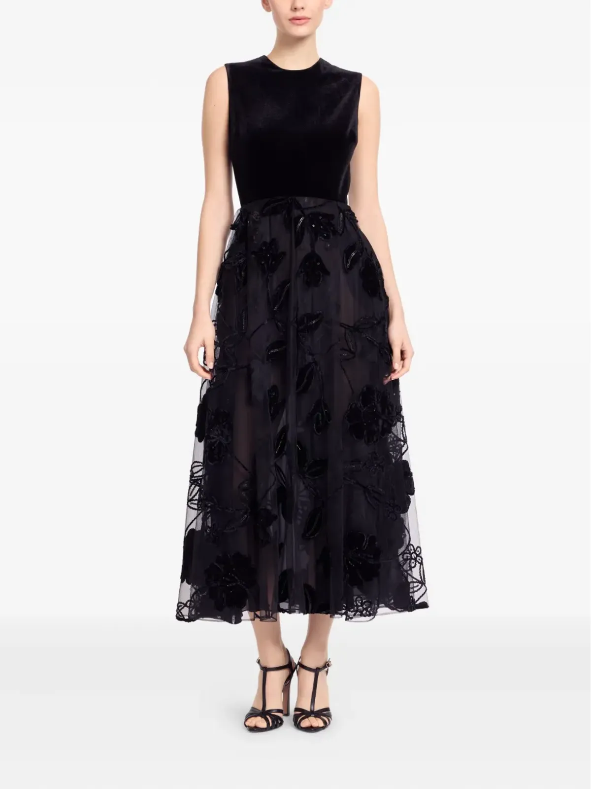Elie Saab 花柄ノースリーブマキシドレス - 画像2