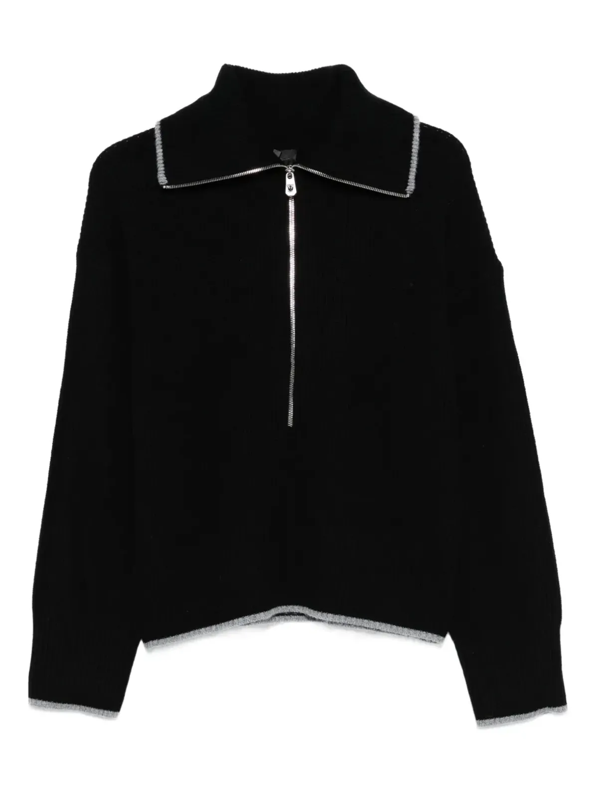 PINKO ジップフロント リブ編みニットセーター - 画像1