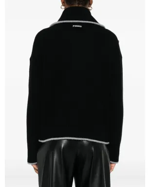 PINKO ジップフロント リブ編みニットセーター - サムネイル4