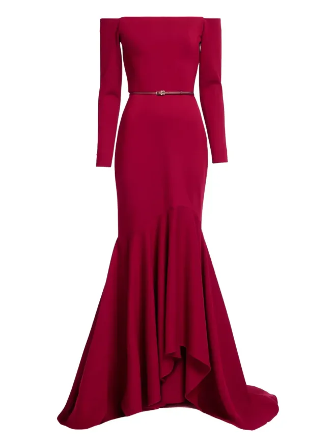 Elie Saab Elie Saab オフショルダーベルト付きマキシドレスの商品画像