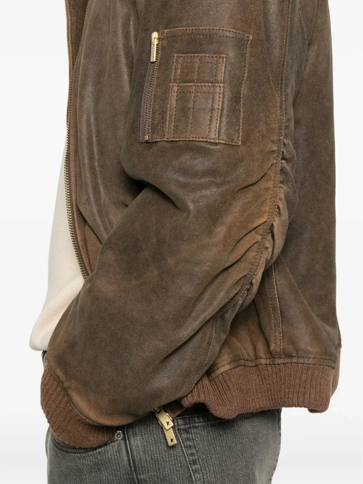 Golden Goose ジップファスナー付きレザージャケット - 画像5