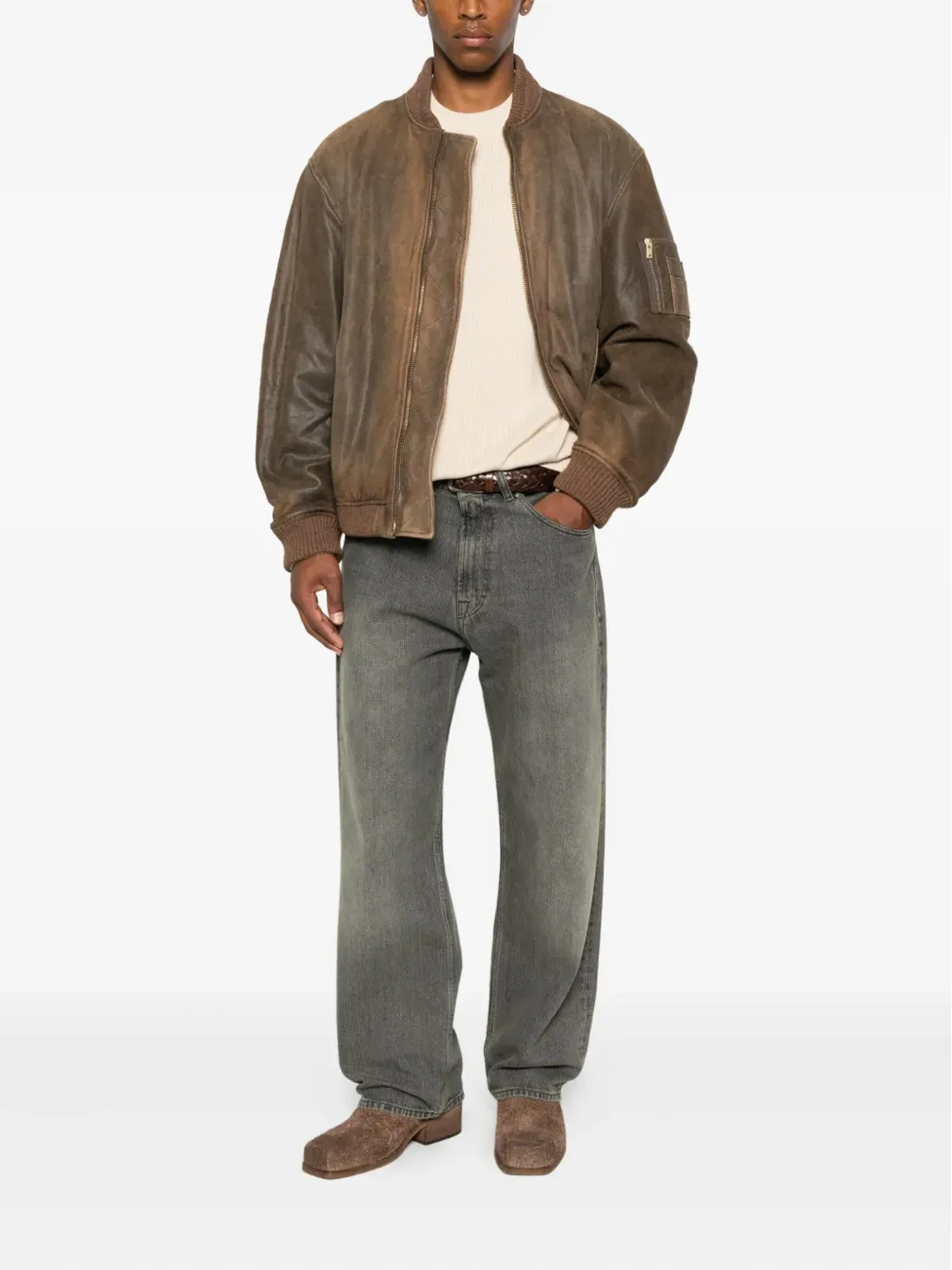 Golden Goose ジップファスナー付きレザージャケット - 画像2