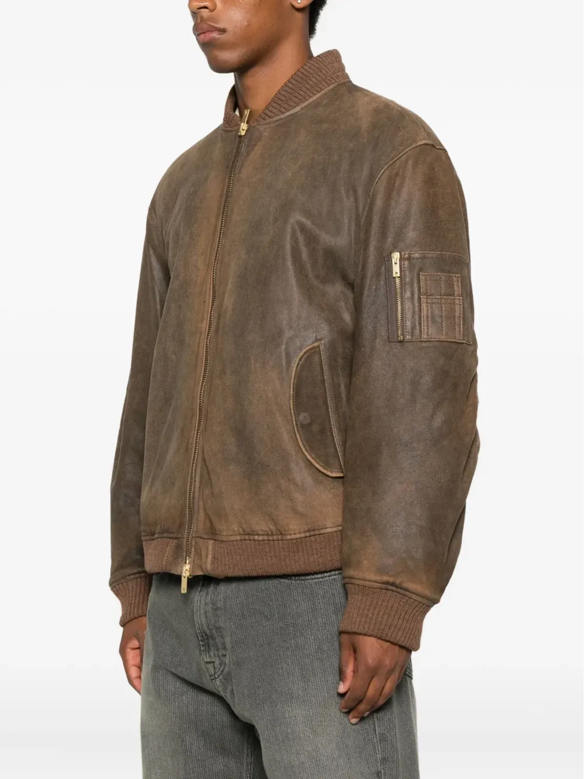 Golden Goose ジップファスナー付きレザージャケット - 画像3