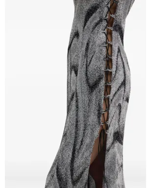 Maccapani Nice But Naughty スワールプリント ドレス - シルバー - サムネイル4
