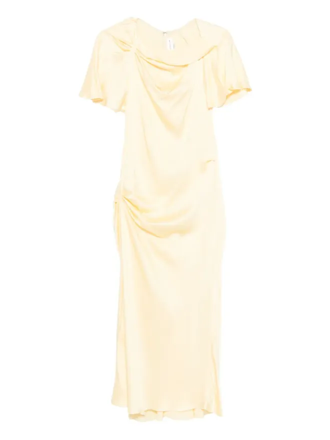 Victoria Beckham Victoria Beckham ドレープカウルネックドレス（イエロー）の商品画像