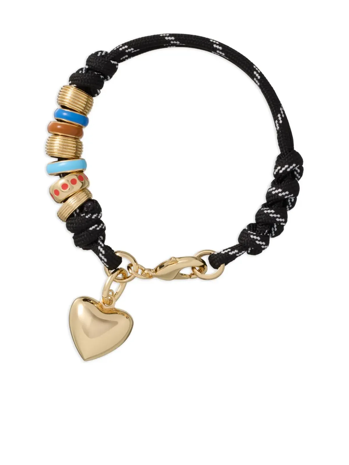 Roxanne Assoulin knotted heart-charm bracelet - Black - 画像1