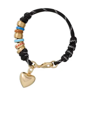 Roxanne Assoulin knotted heart-charm bracelet - Black - サムネイル1