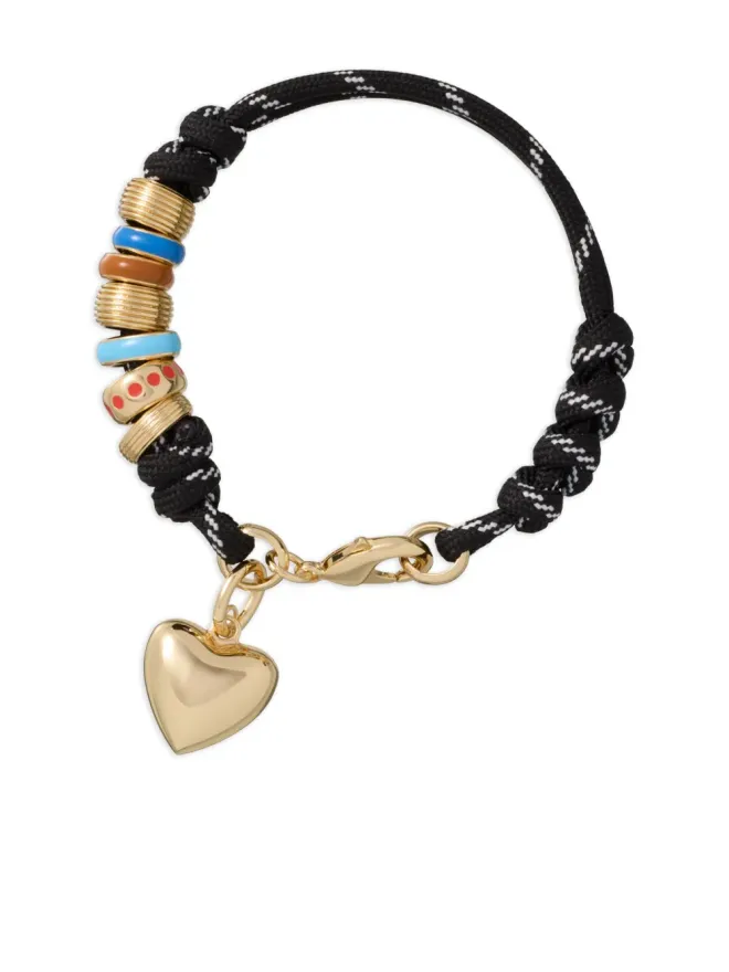 Roxanne Assoulin Roxanne Assoulin knotted heart-charm bracelet - Blackの商品画像