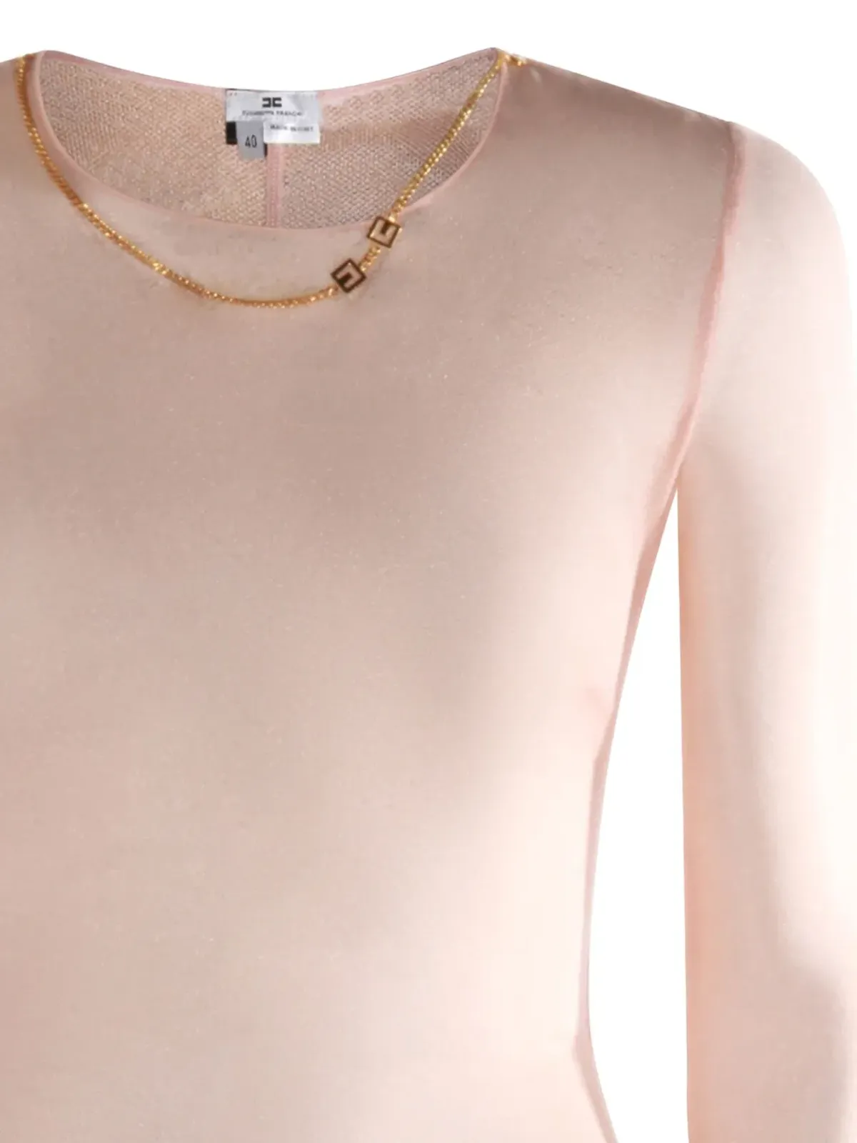 Elisabetta Franchi ネックレス装飾付きシアーボディスーツ - 画像2