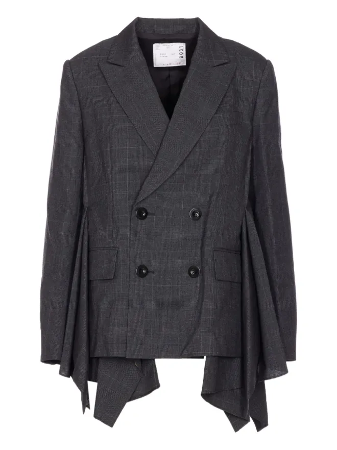 sacai sacai グレンチェック プリーツブレザーの商品画像