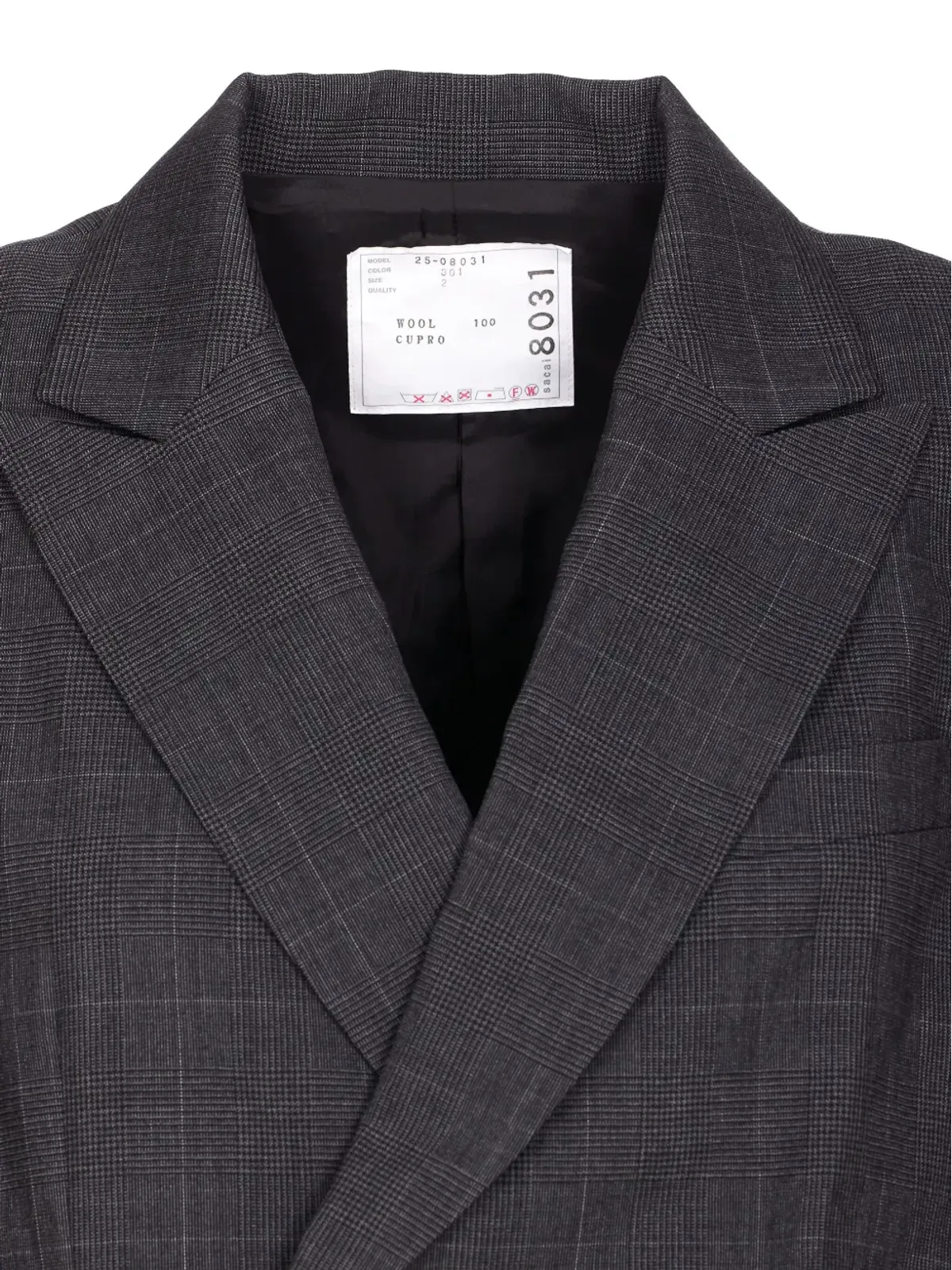 sacai グレンチェック プリーツブレザー - 画像3