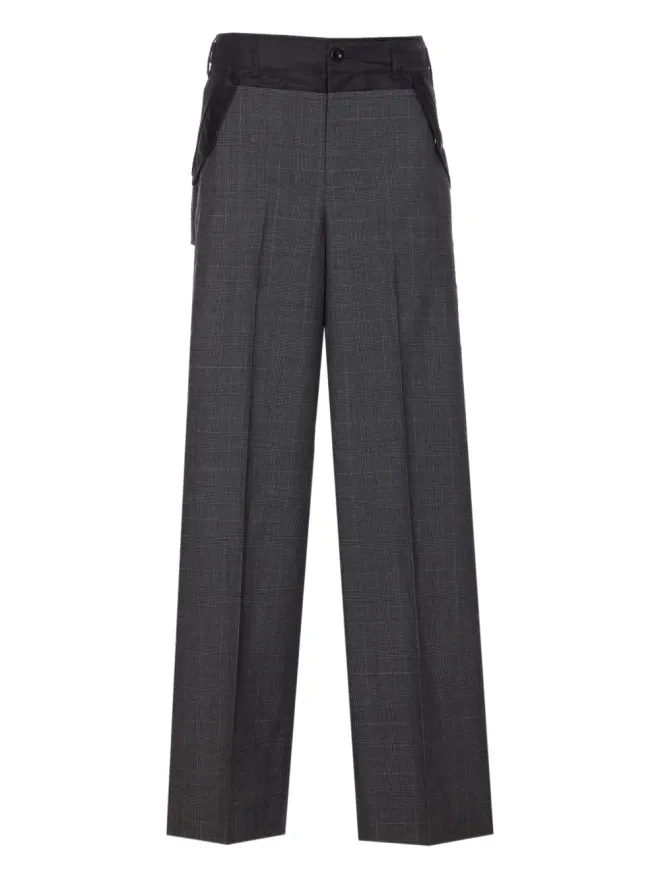 sacai sacai チェック柄バックルパンツ - グレーの商品画像