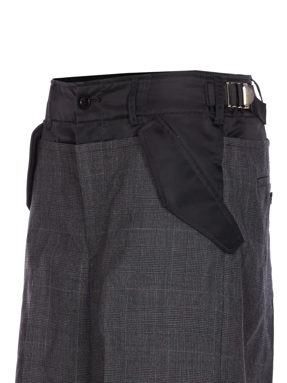 sacai チェック柄バックルパンツ - グレー - 画像4