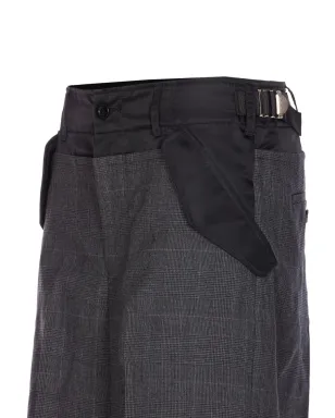 sacai チェック柄バックルパンツ - グレー - サムネイル4