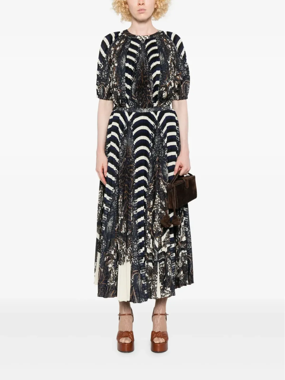 Ulla Johnson ペイズリーストライプ柄プリーツスカート - 画像2