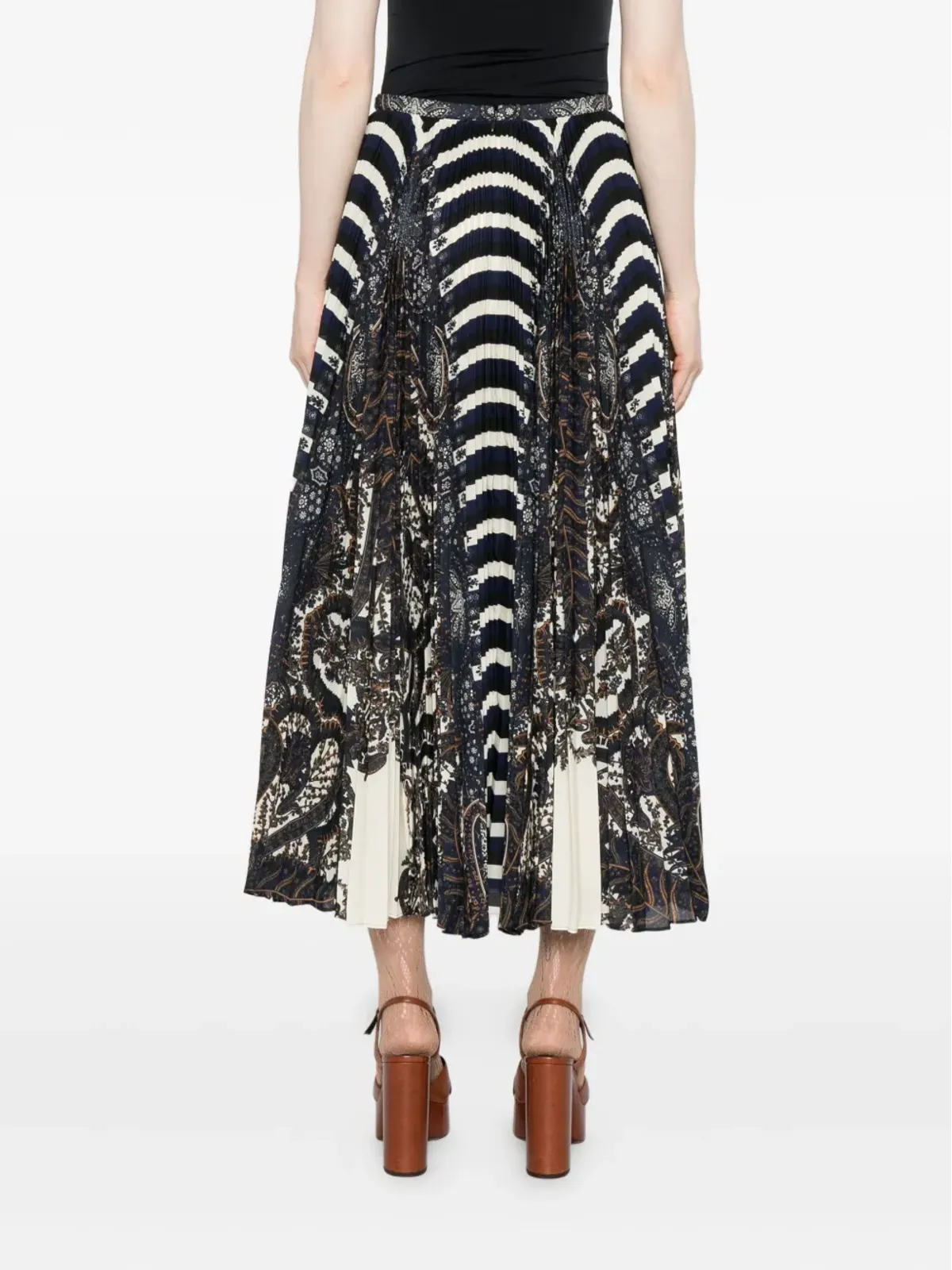 Ulla Johnson ペイズリーストライプ柄プリーツスカート - 画像4