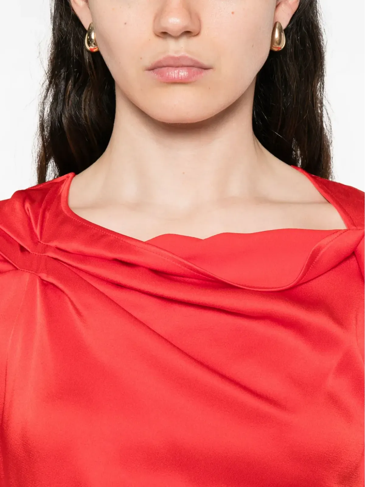 Victoria Beckham ドレープショルダー ミディドレス - 画像5