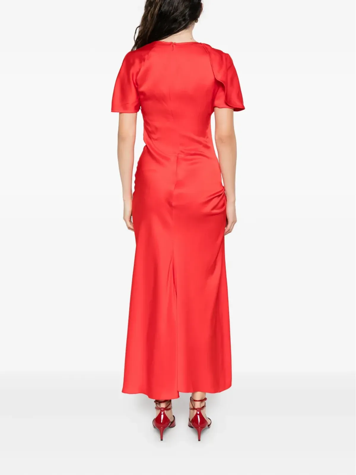 Victoria Beckham ドレープショルダー ミディドレス - 画像4