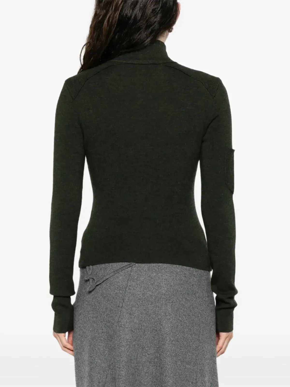 Victoria Beckham ジップフロント パッチポケット カーディガン - 画像4