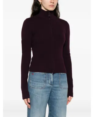 Victoria Beckham ハイネックジップフロントカーディガン - レッド - サムネイル3