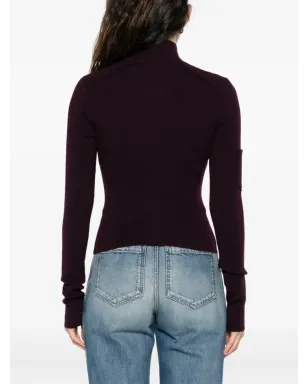Victoria Beckham ハイネックジップフロントカーディガン - レッド - サムネイル4