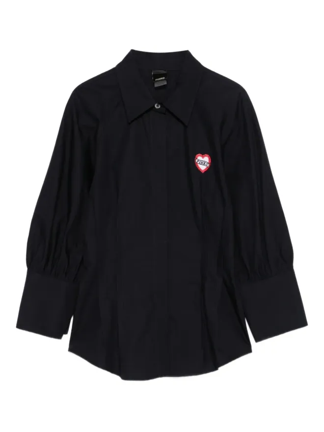 PINKO PINKO ハートモチーフのパフスリーブトップス - ブラックの商品画像