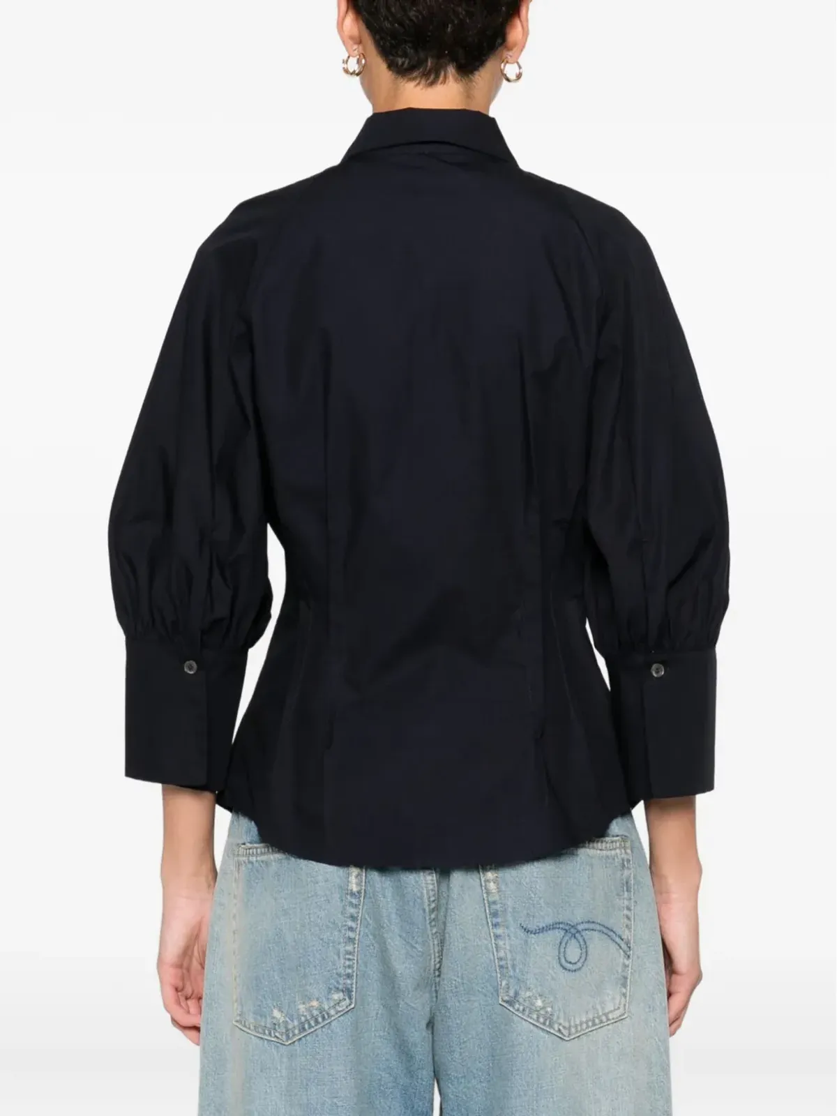 PINKO ハートモチーフのパフスリーブトップス - ブラック - 画像4