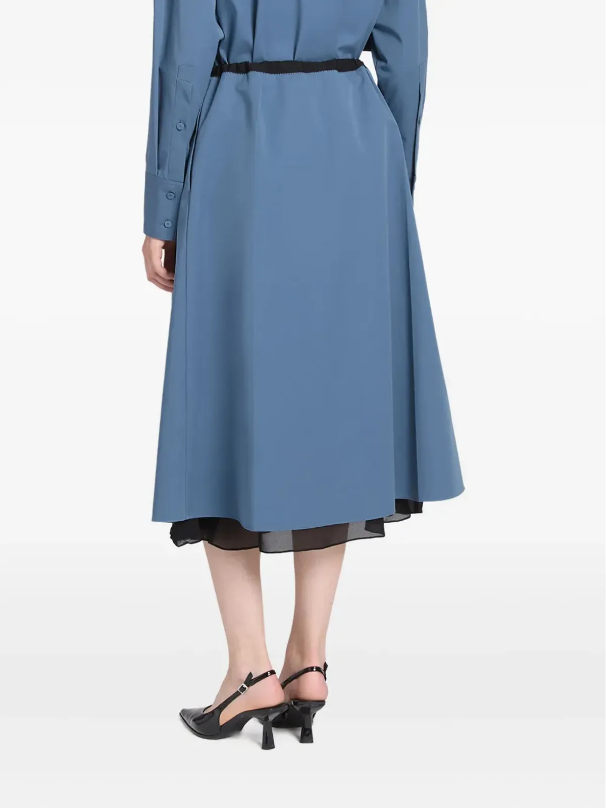 Ports 1961 結びウエスト コットン ミディ丈スカート - 画像3