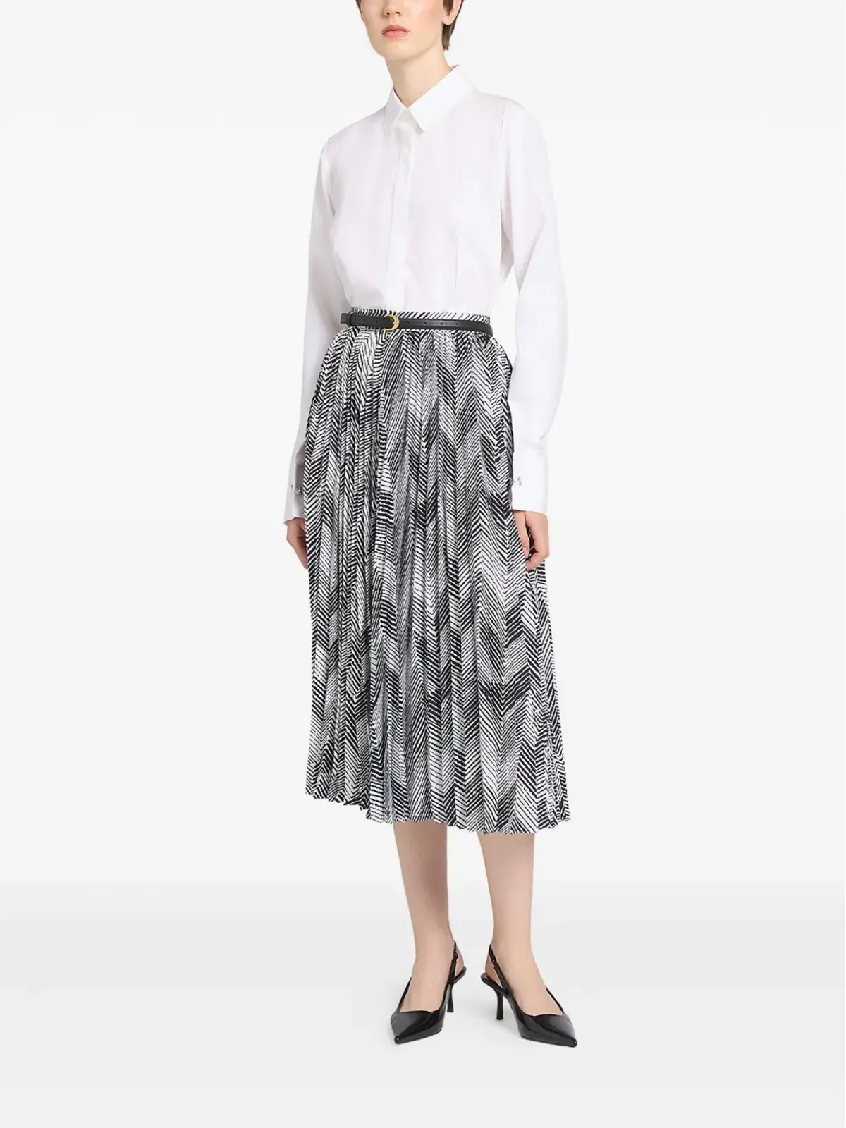 Ports 1961 チェボロンプリーツミディスカート - 画像2