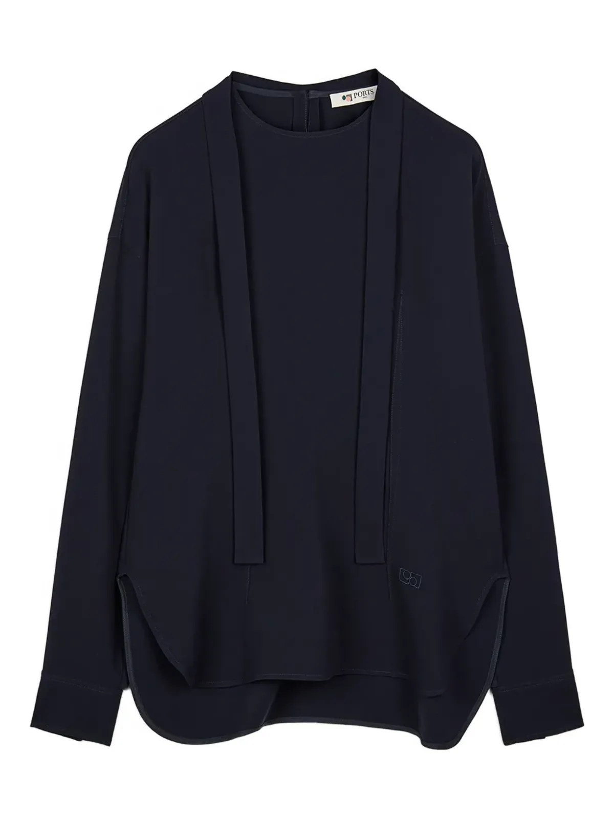 Ports 1961 タイネック カーブドヘム ブラウス - 画像1