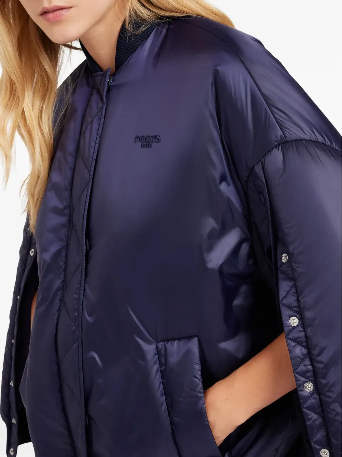 Ports 1961 キルテッド スナップファスニング ボンバー ジャケット - 画像4