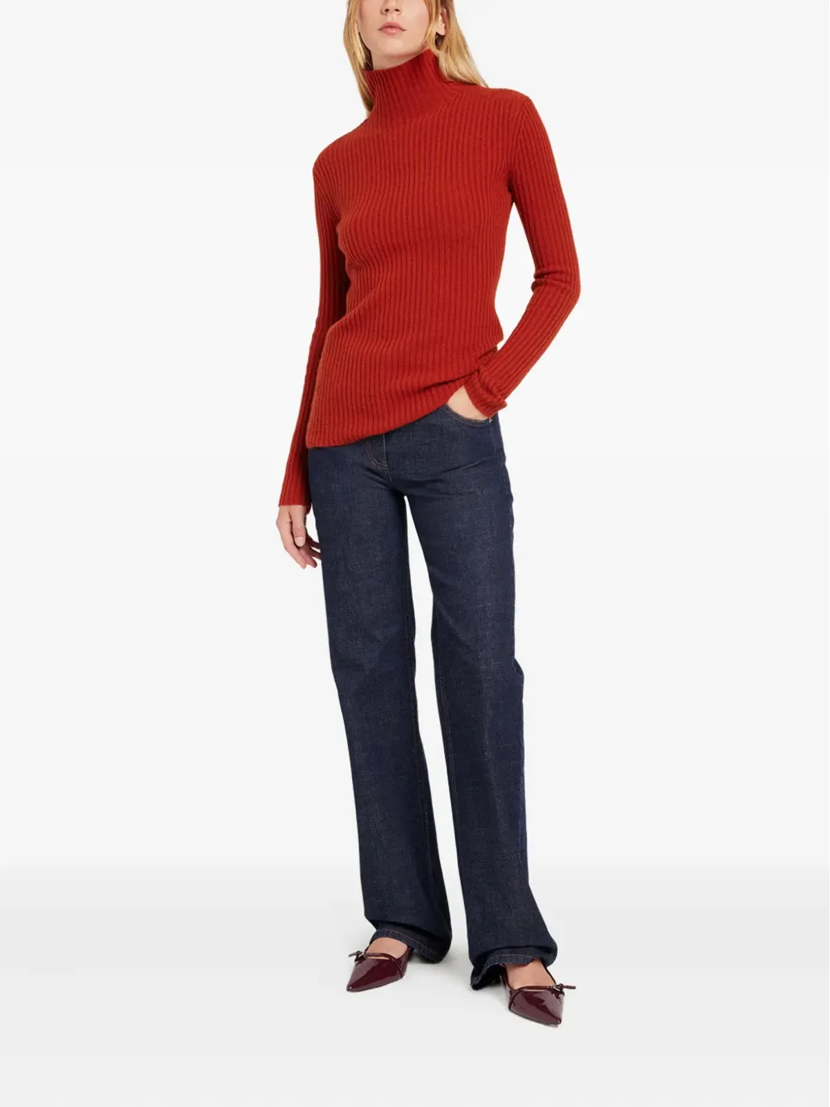 Ports 1961 リブ編みタートルネックセーター - 画像2