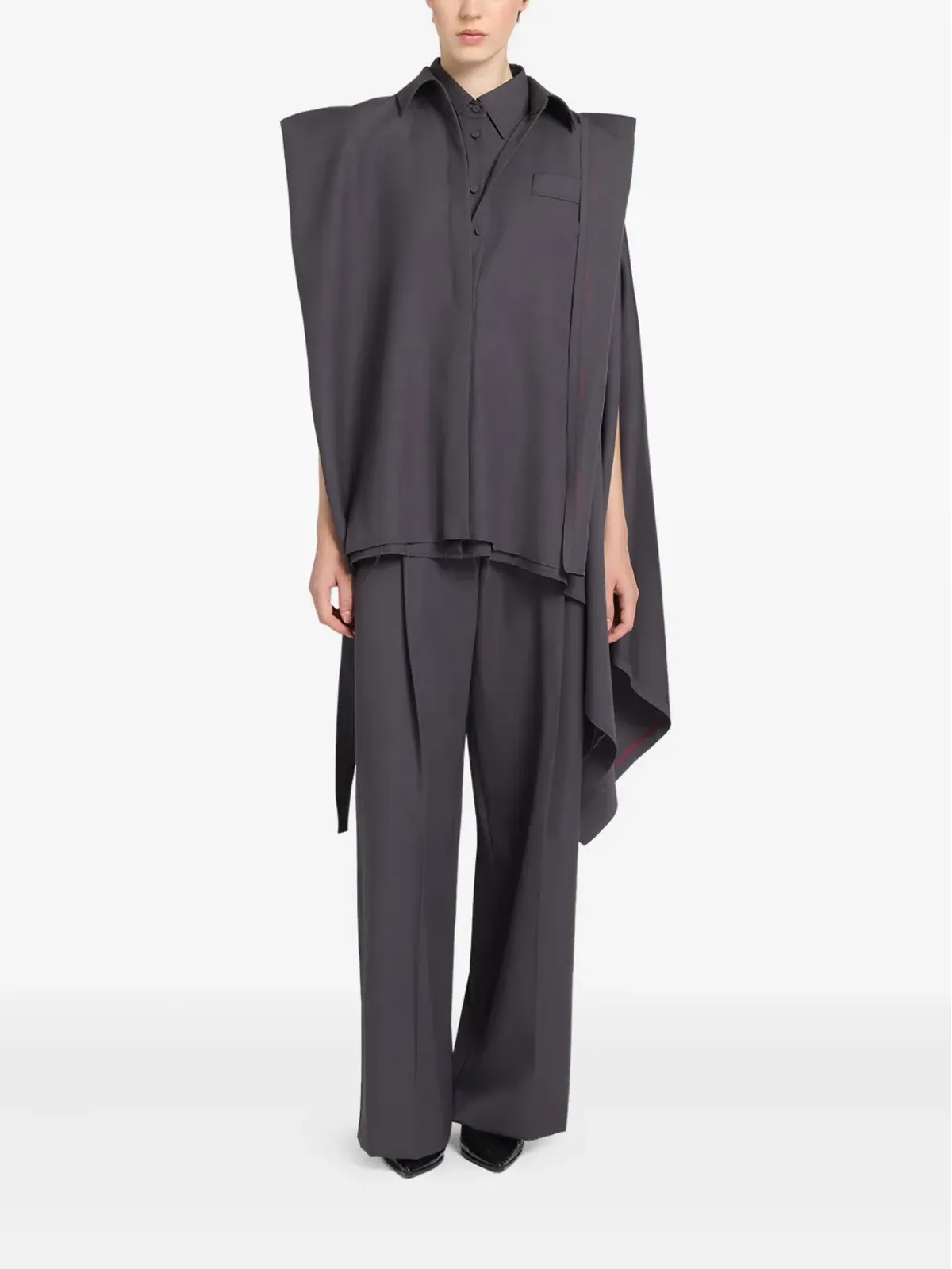 Ports 1961 ドレープショルダー ウールシャツ - 画像2