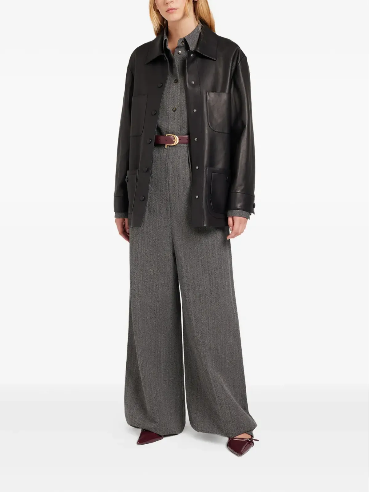 Ports 1961 ボタン留めレザー ジャケット - 画像2