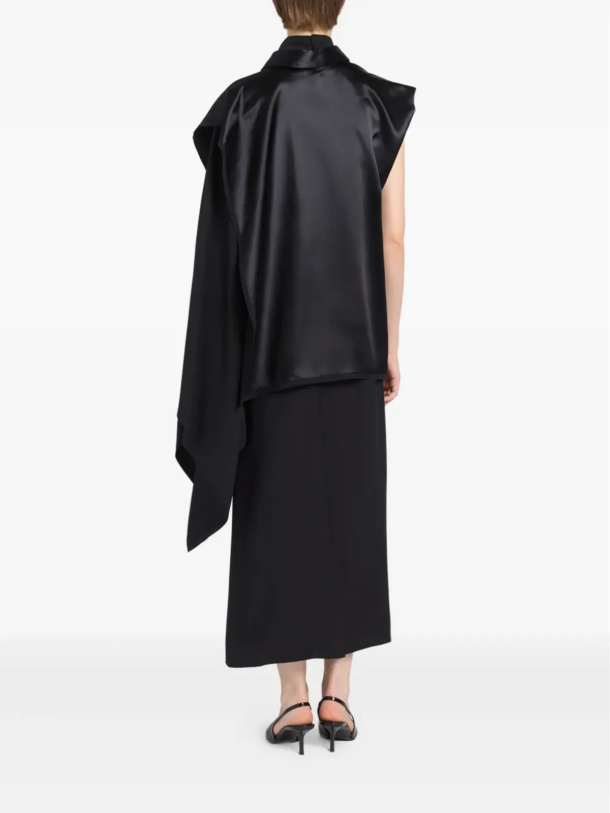 Ports 1961 サテンパネル・ドレープミディドレス - 画像3